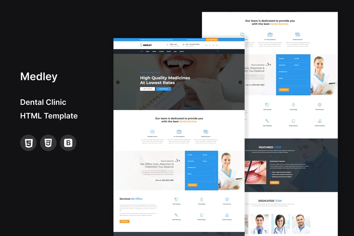 Medley - Template Website Klinik Gigi yang Menarik dan Responsif