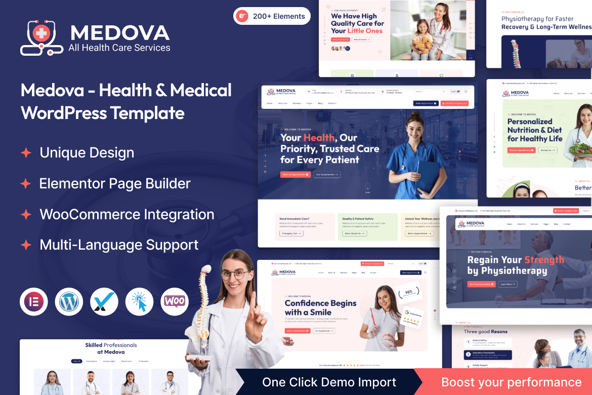 Medova – Tema WordPress Kesehatan dan Medis yang Elegan