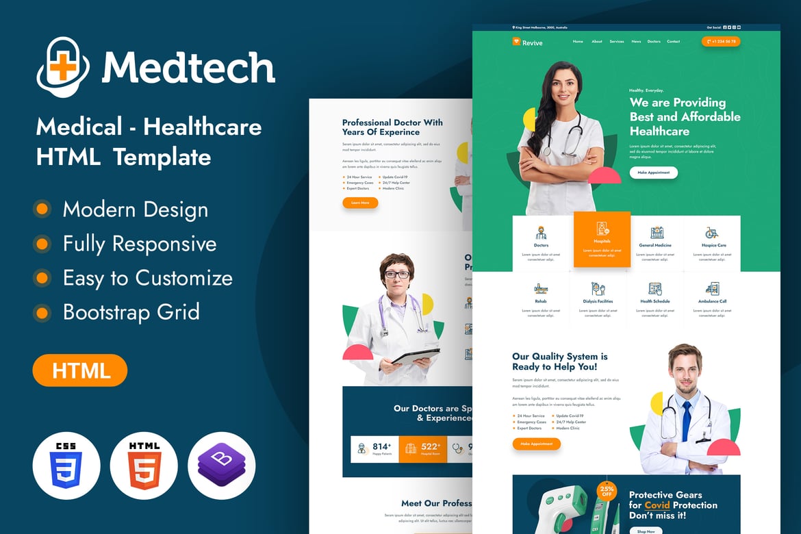 Template Website Medtech | Solusi Desain HTML5 Modern