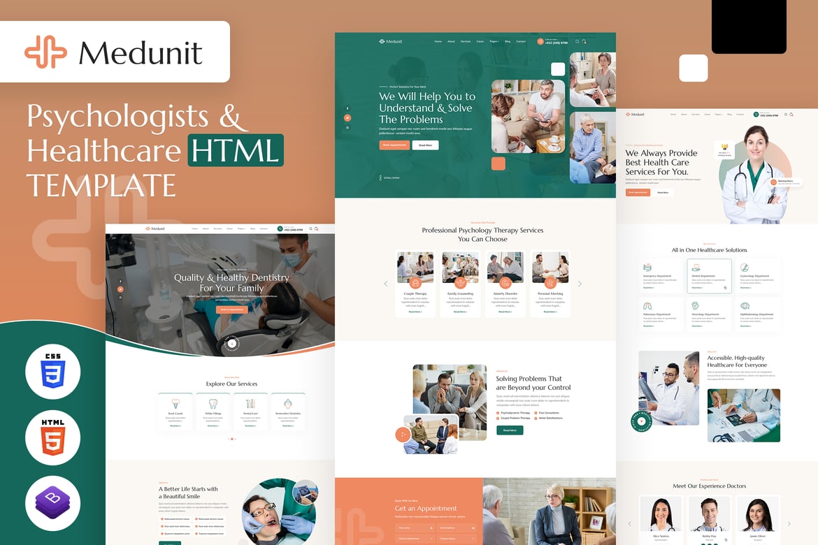 Medunit | Template Website untuk Psikolog dan Layanan Kesehatan
