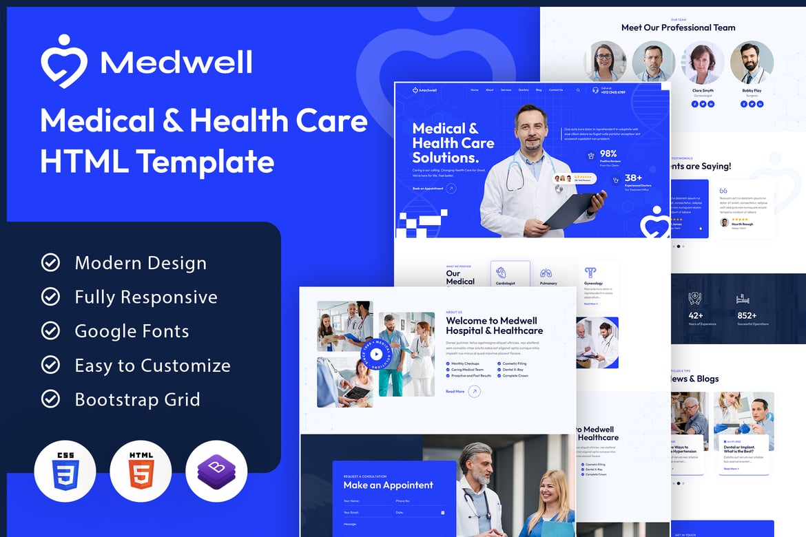 Medwell | Template Website Kesehatan dan Layanan Medis