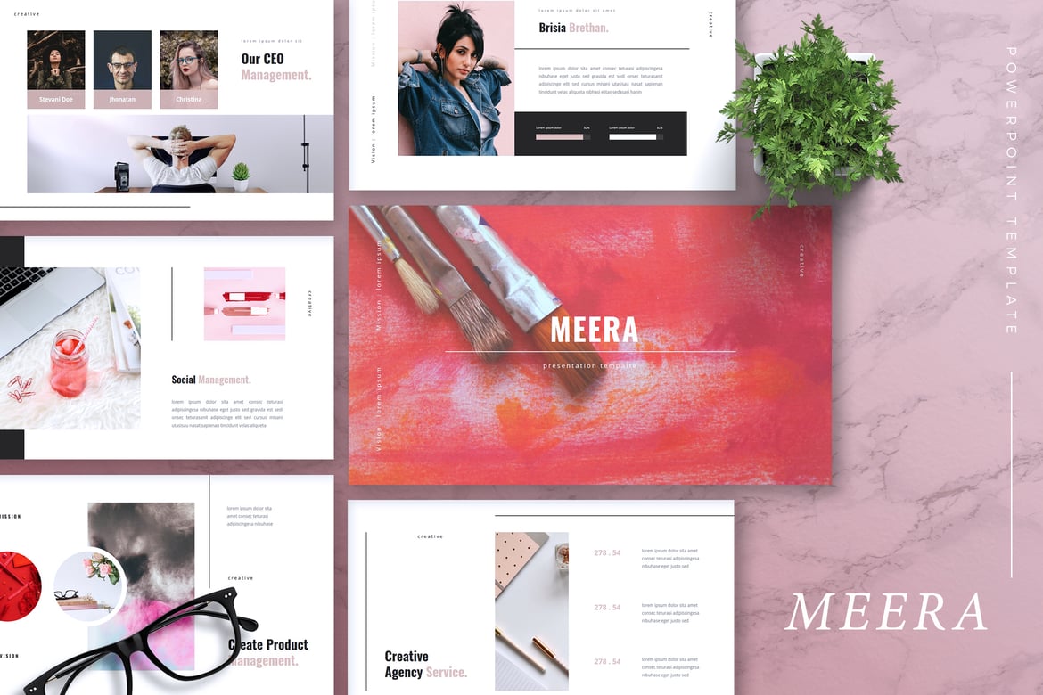 MEERA - Template Presentasi PowerPoint Kreatif dan Profesional