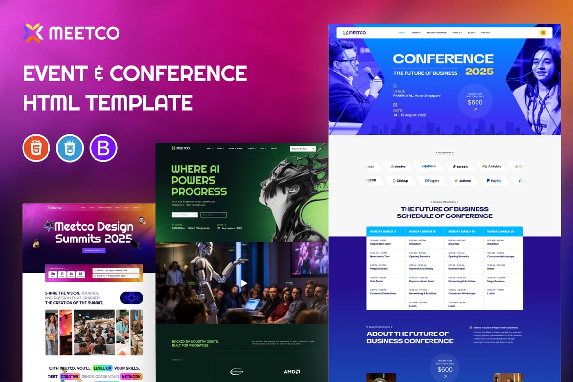 Meetco - Template Website Event & Konferensi Modern