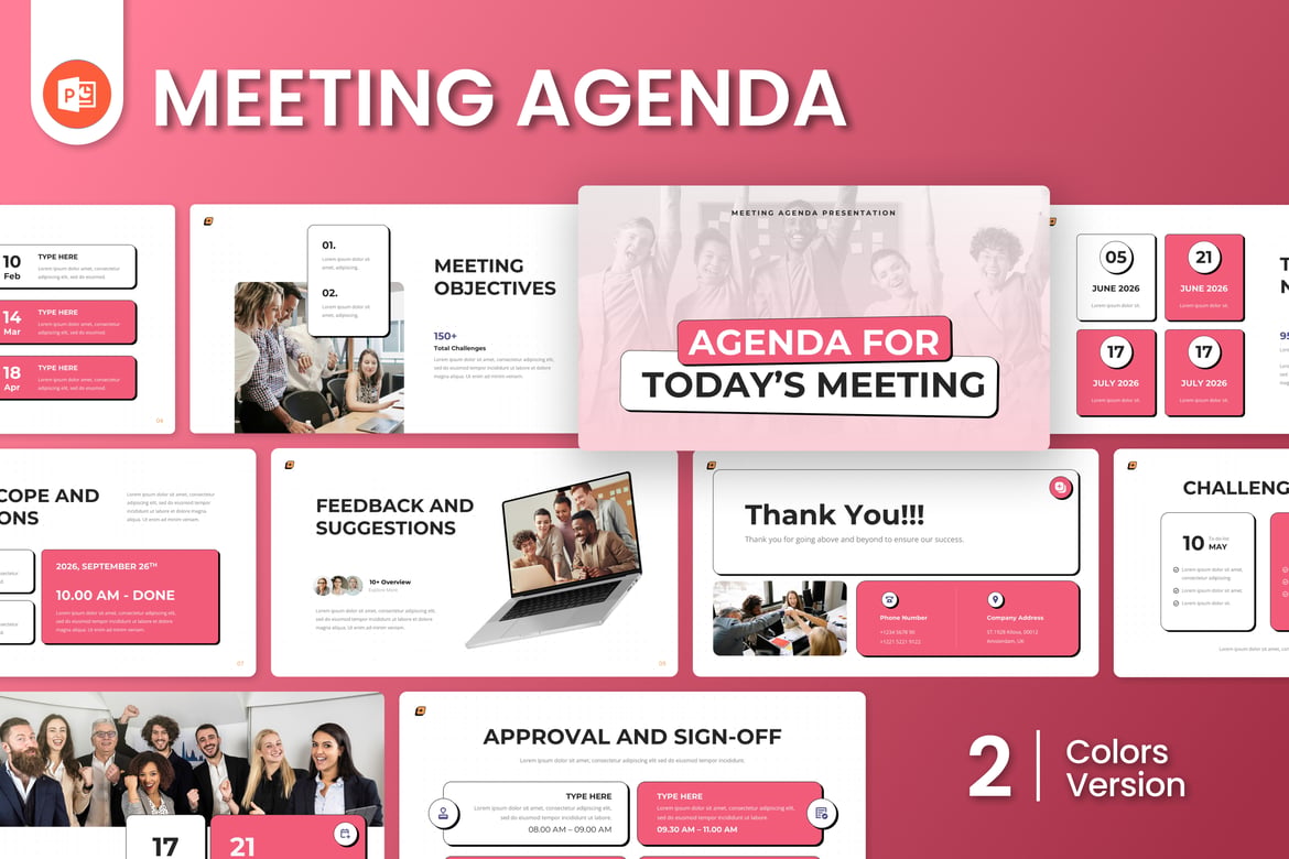 Template PowerPoint Agenda Rapat yang Efisien