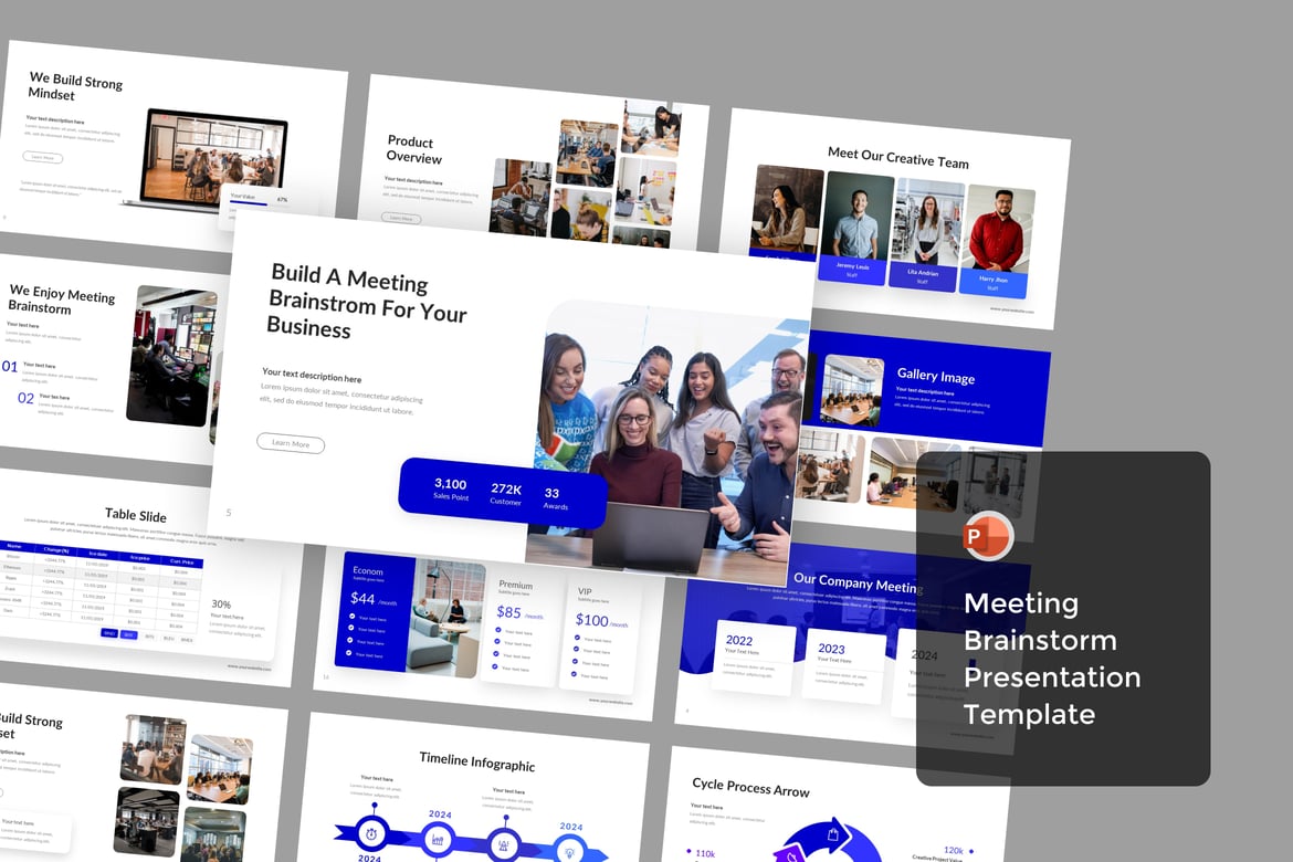 Template Presentasi PowerPoint untuk Brainstorming Rapat yang Menarik