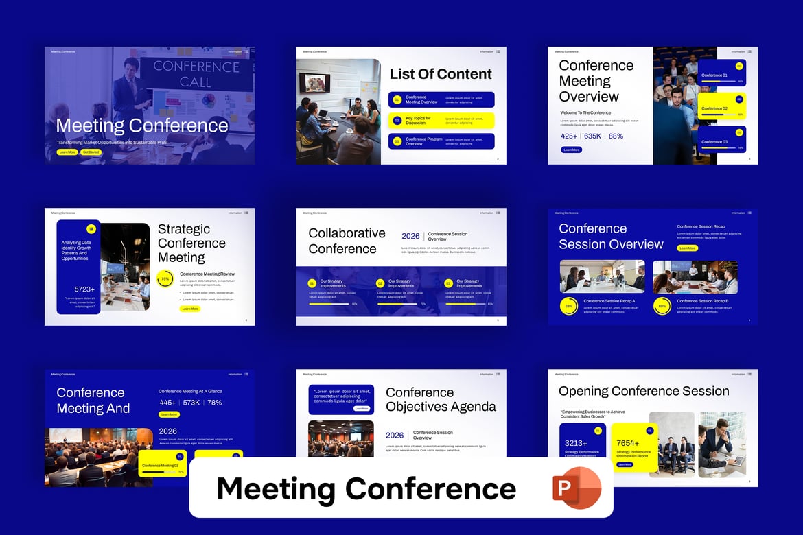 Template PowerPoint Rapat dan Konferensi Profesional