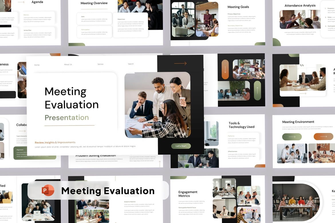 Template Presentasi Evaluasi Pertemuan yang Profesional dan Efektif