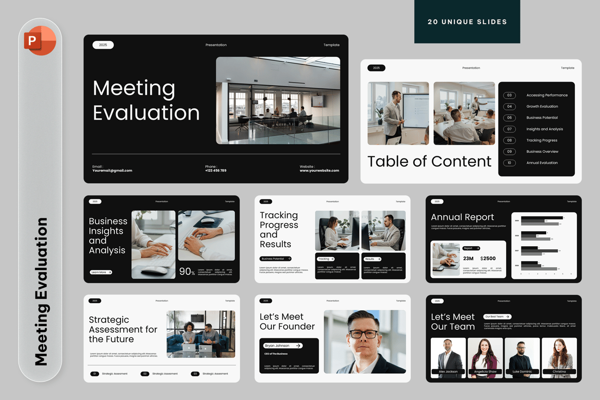Template Powerpoint Evaluasi Pertemuan yang Efektif