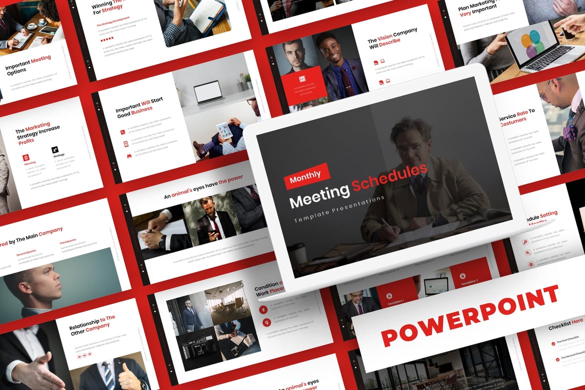 Template PowerPoint Jadwal Pertemuan - 5 Variasi Warna Menarik