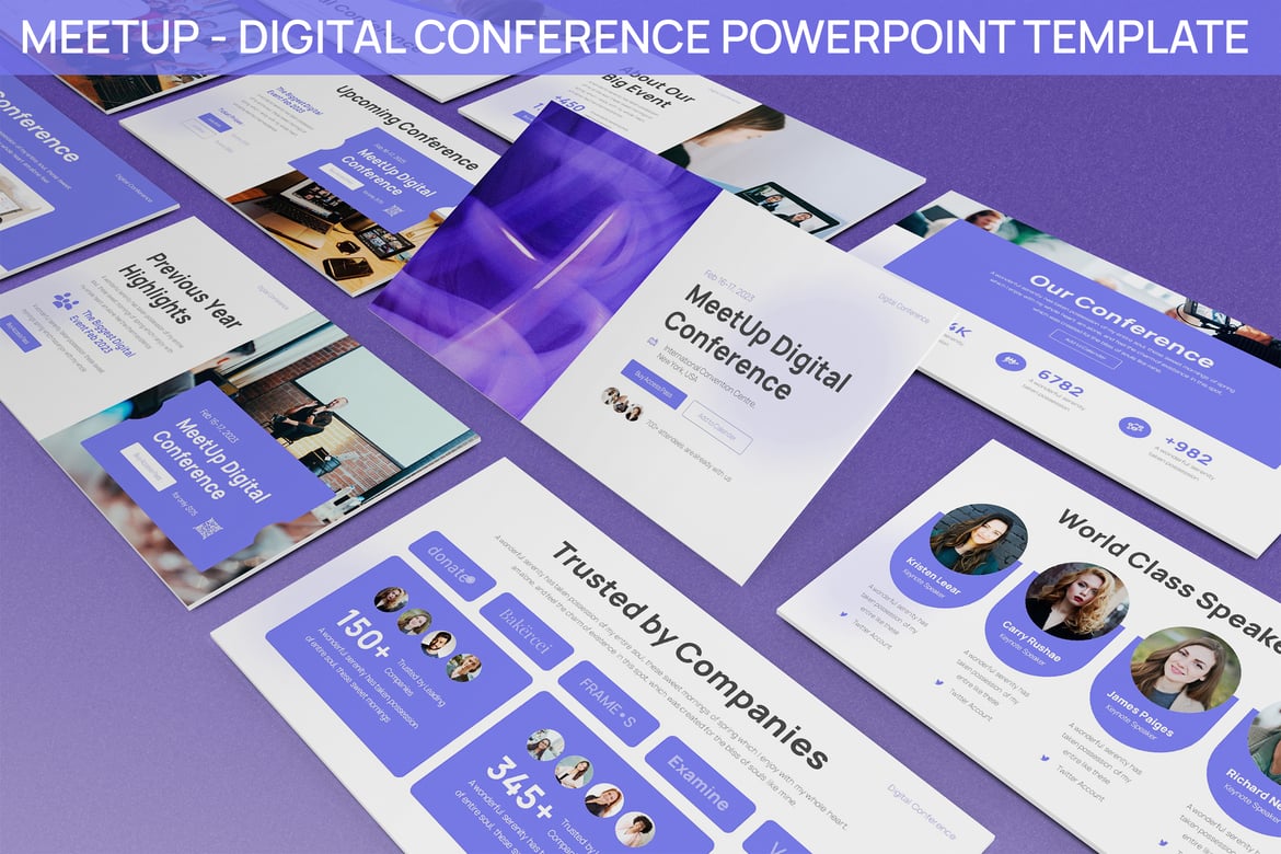 Template Powerpoint Konferensi Digital yang Modern dan Menarik
