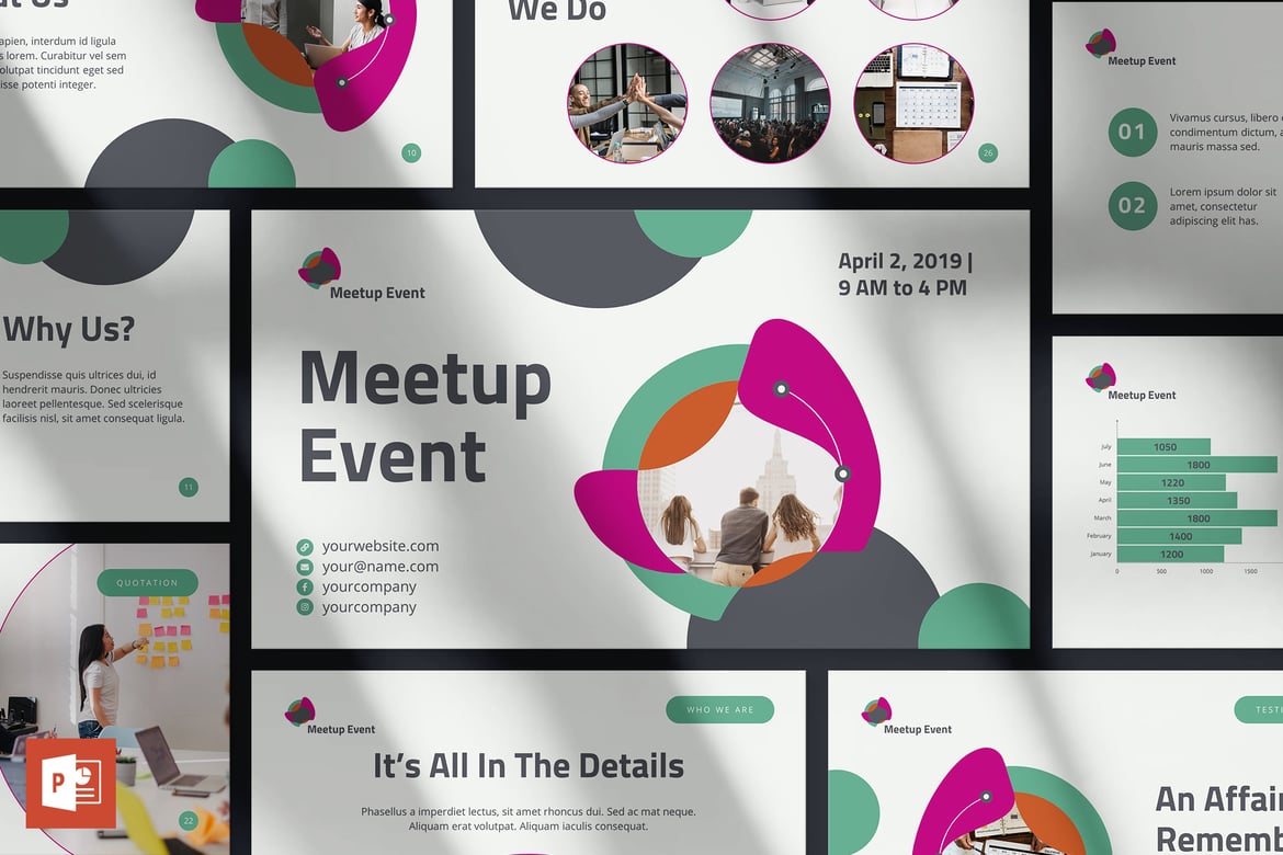 Template PowerPoint Presentasi Acara Meetup yang Menarik