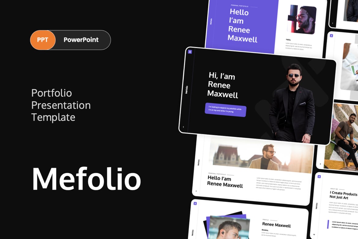 Mefolio - Template PowerPoint Portofolio Kreatif dan Menarik