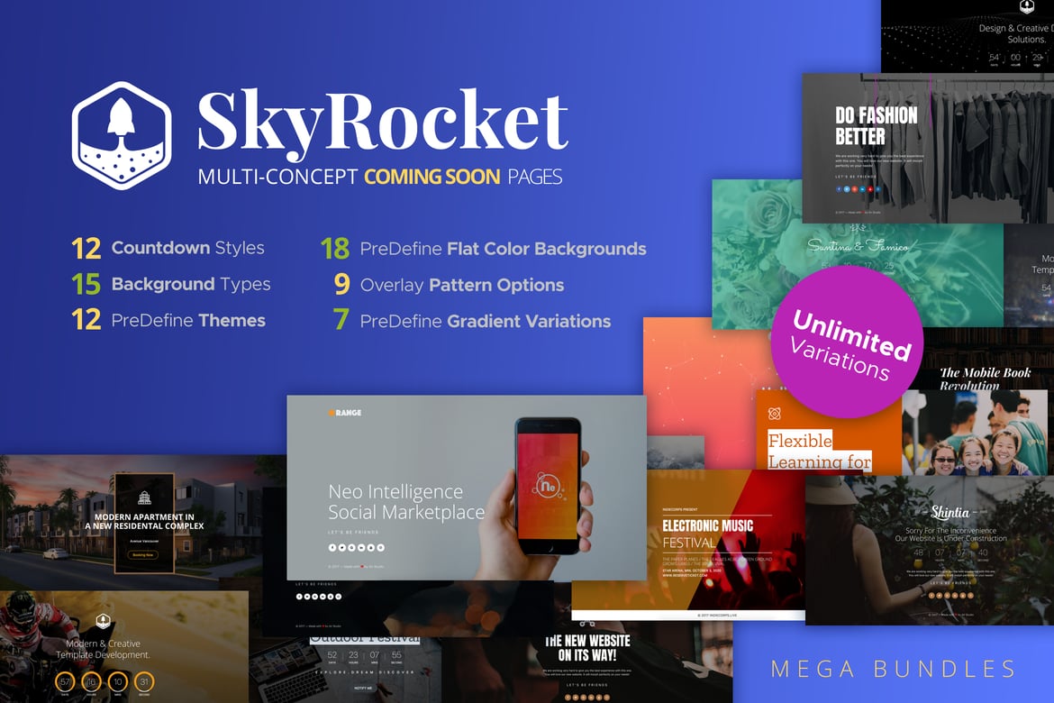 Bundle Mega - Template Website Multi-Purpose SkyRocket Segera Hadir