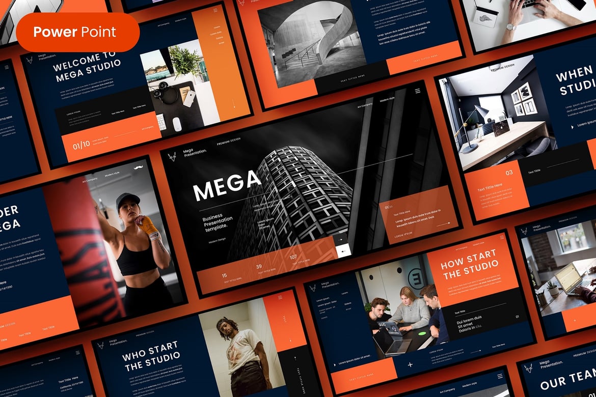 Template PowerPoint Bisnis Mega – Solusi Presentasi Profesional Anda