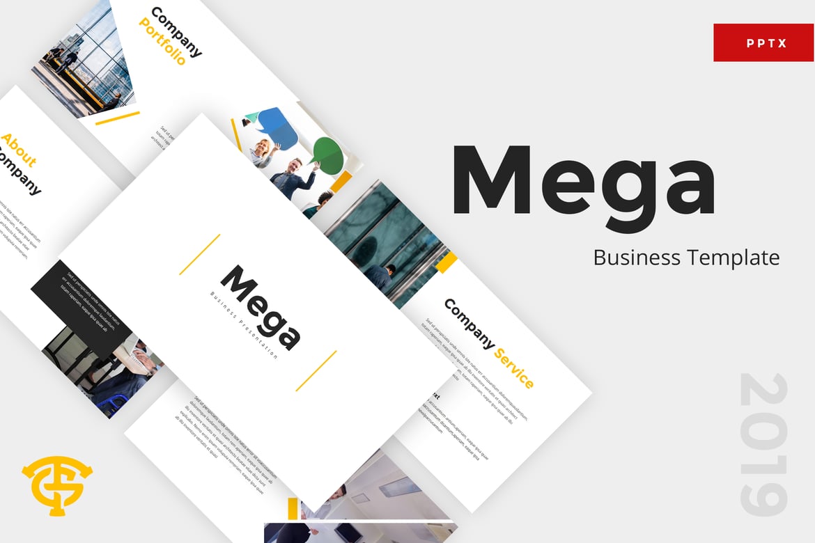 Template Presentasi PowerPoint Mega Business yang Menarik