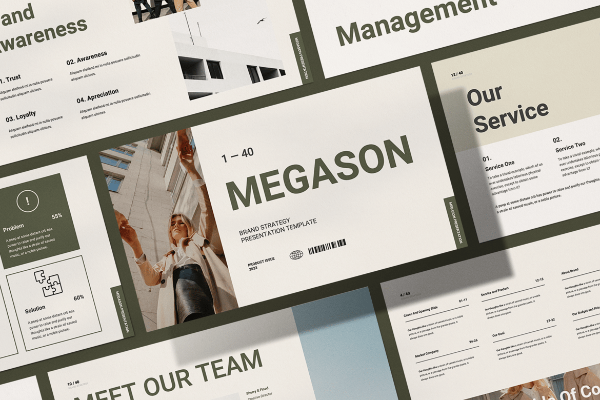 Template Presentasi Bisnis Megason - Powerpoint Modern dan Minimalis