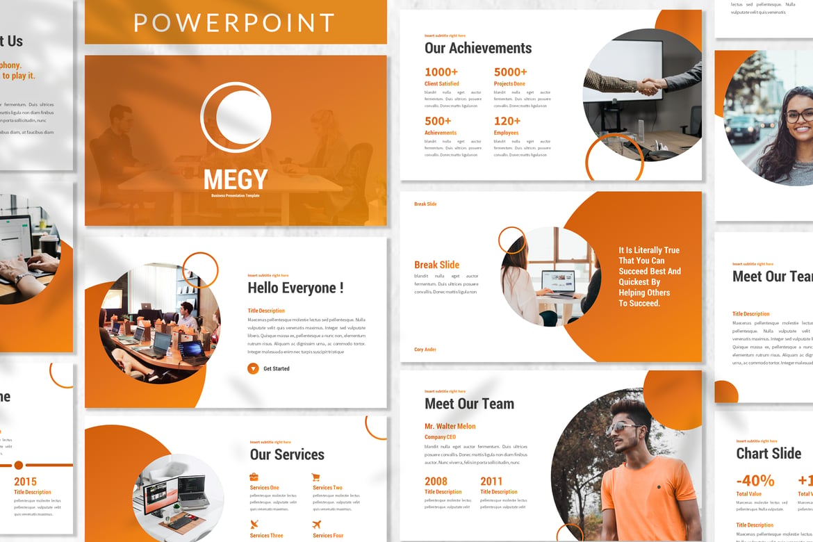 Template PowerPoint Megy - Solusi Presentasi Bisnis Modern