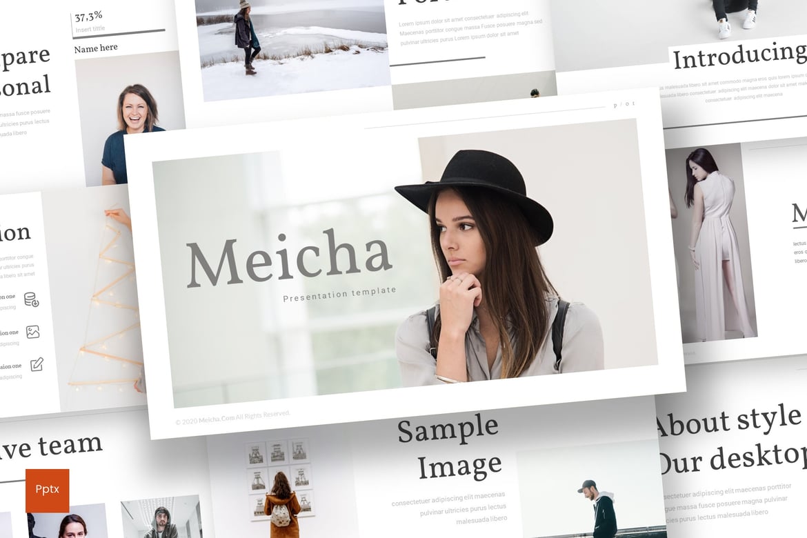 Meicha - Template Powerpoint Kreatif dan Minimalis