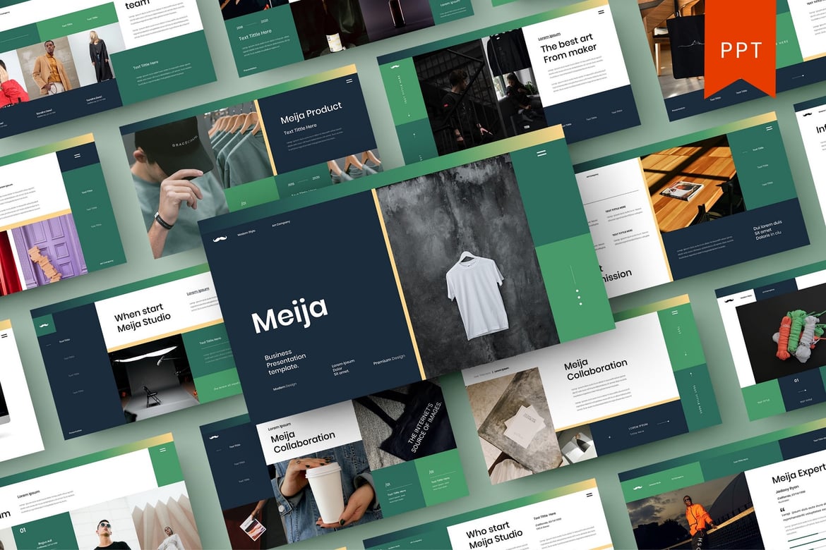 Meija – Template PowerPoint Bisnis yang Menarik