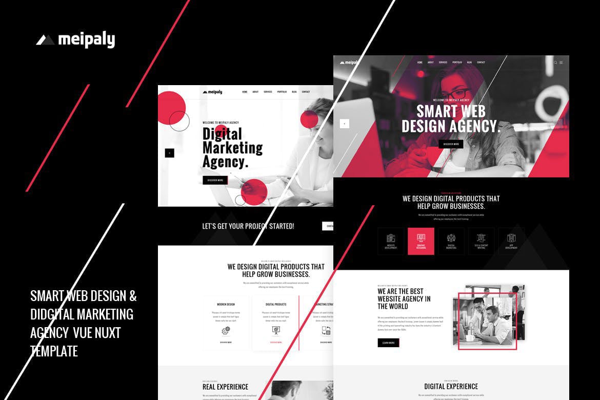 Meipaly - Template Website Agensi Digital Vue Nuxt yang Responsif