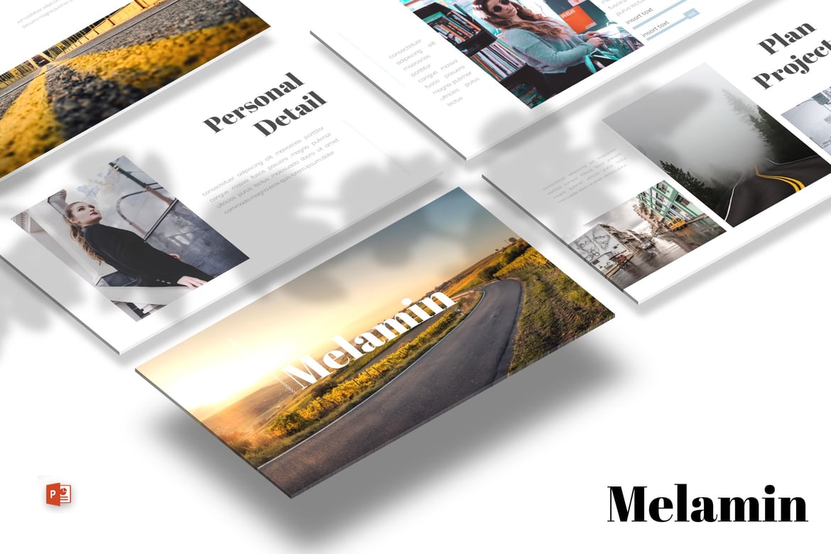 Template Presentasi PowerPoint Melamin yang Modern dan Menarik