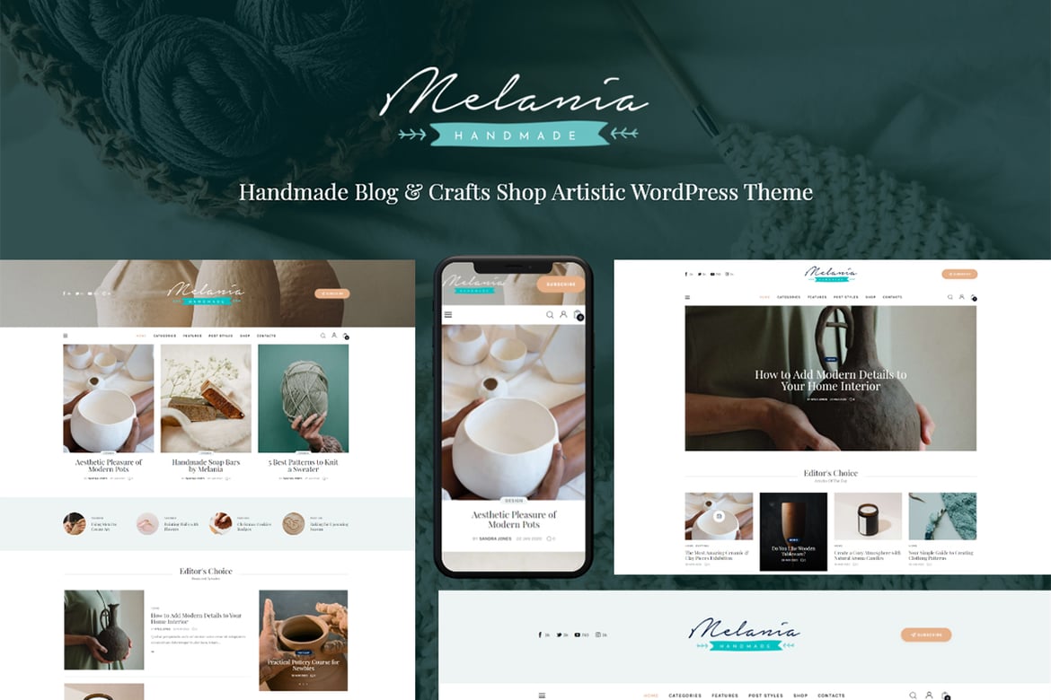 Tema WordPress Melania: Solusi Sempurna untuk Blog dan Toko Handmade Anda