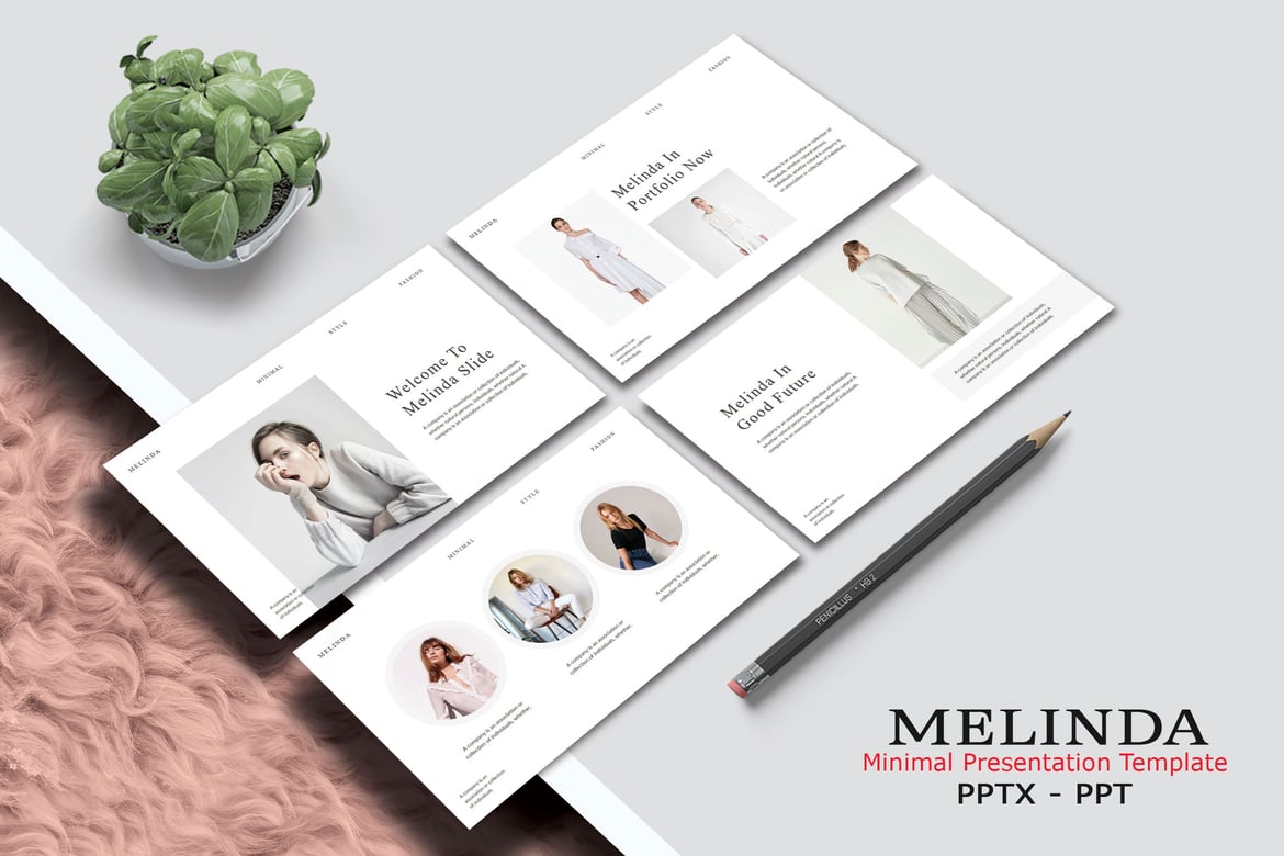 Template Powerpoint Minimalis MELINDA - Kreatif dan Modern