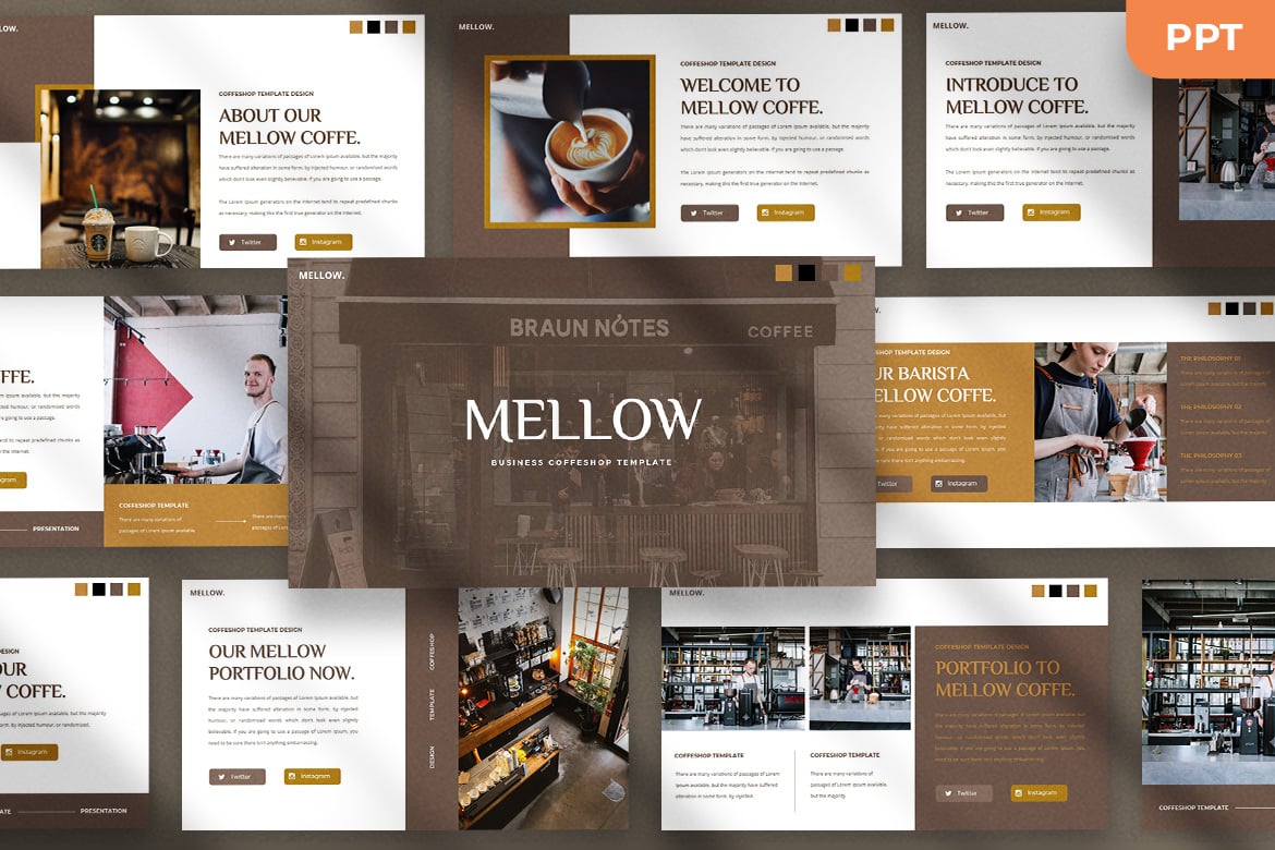 Mellow - Template Presentasi PowerPoint Modern dan Elegan