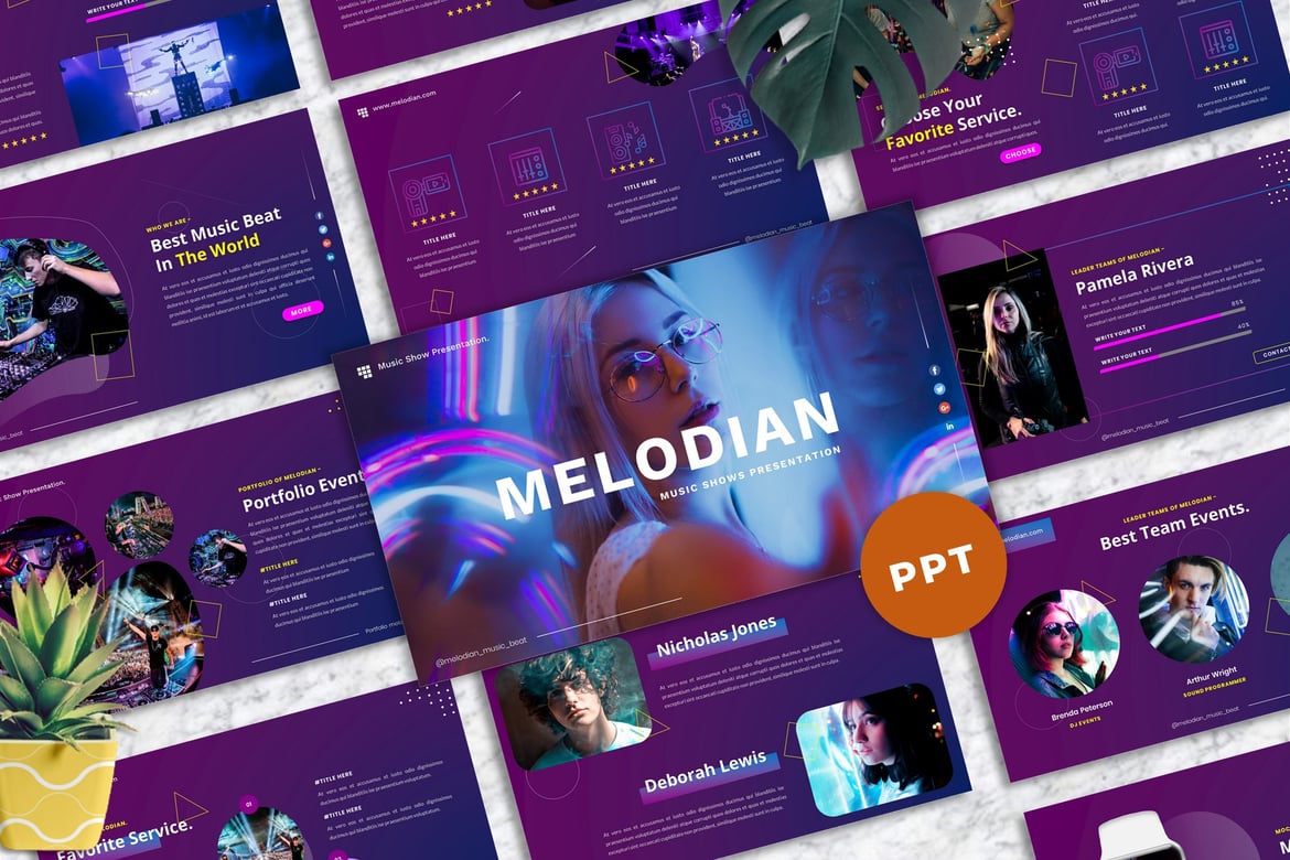 Template PowerPoint Melodian - Solusi Kreatif untuk Presentasi Musik Anda