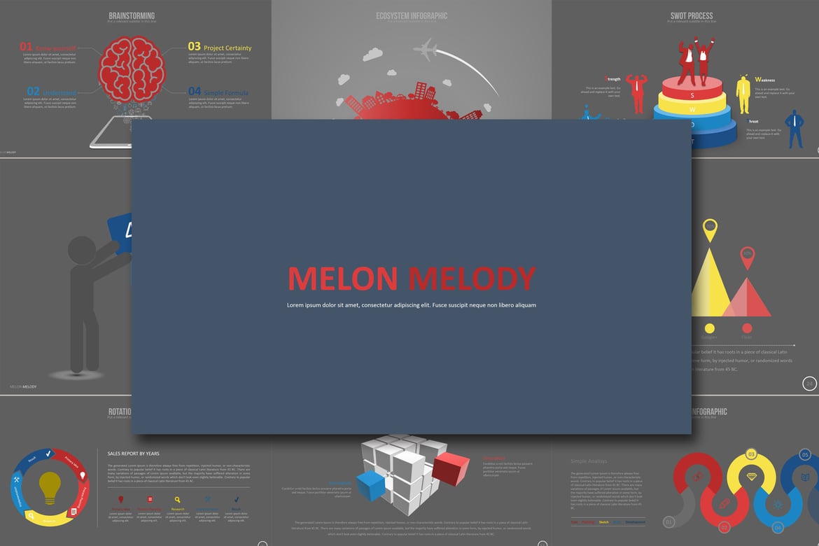 Template Presentasi Melon Melody yang Kreatif dan Menarik