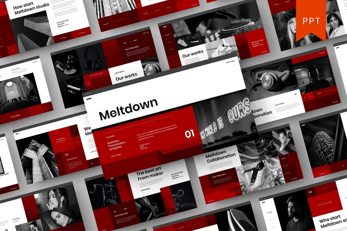 Template PowerPoint Meltdown – Solusi Presentasi Bisnis yang Menarik