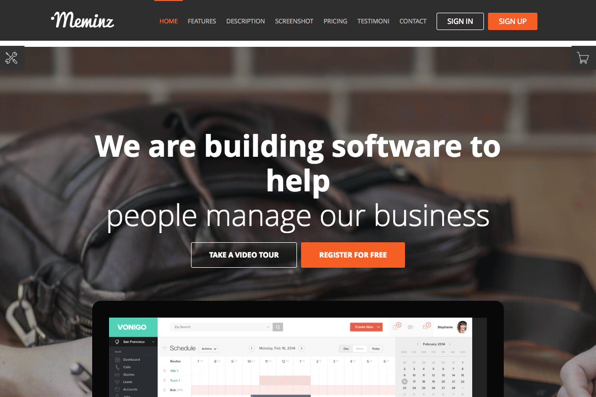 Meminz - Tema Landing Page Download Software Modern