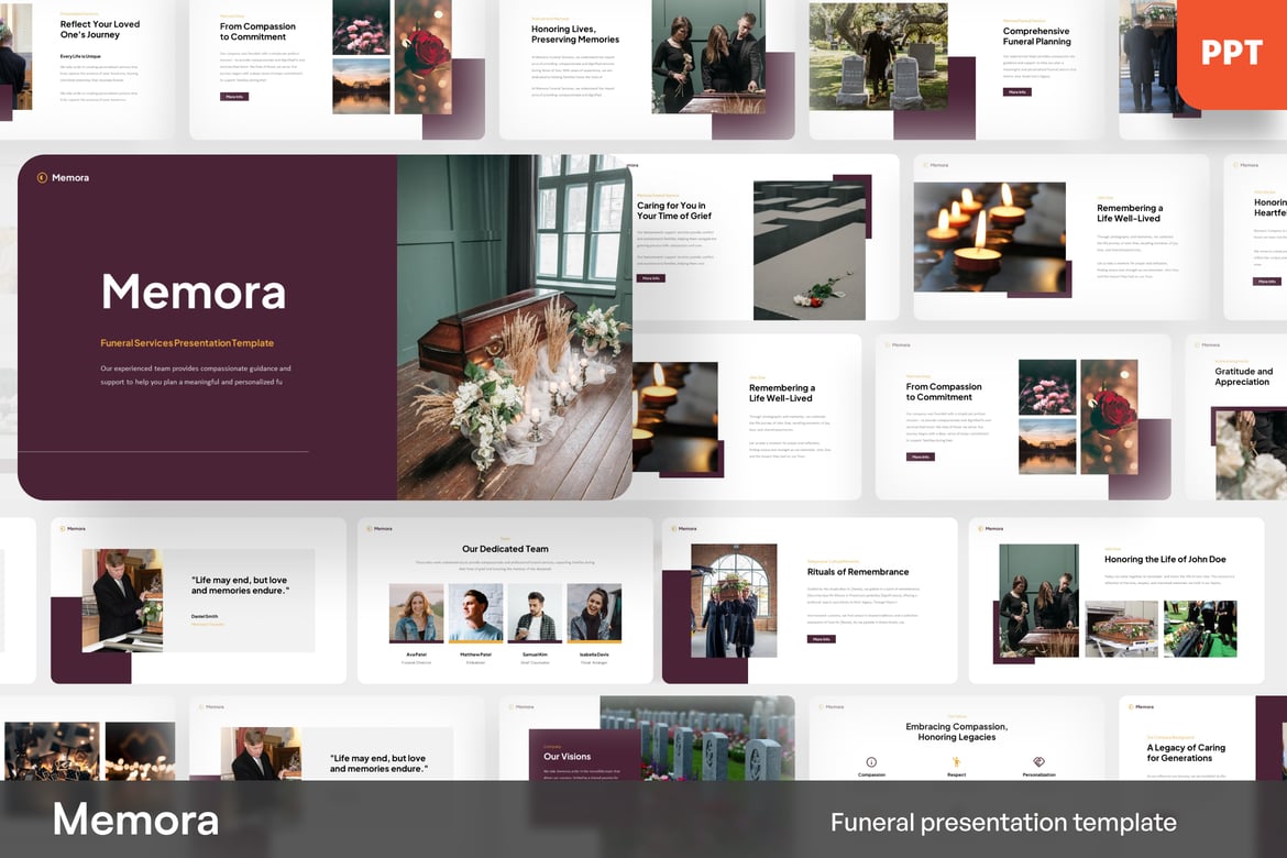 Memora - Template PowerPoint untuk Acara Pemakaman yang Penuh Makna