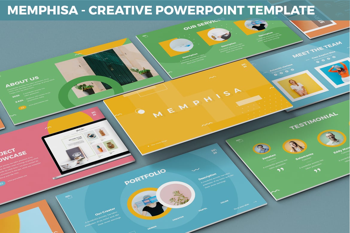 Memphisa - Template Powerpoint Kreatif yang Menarik