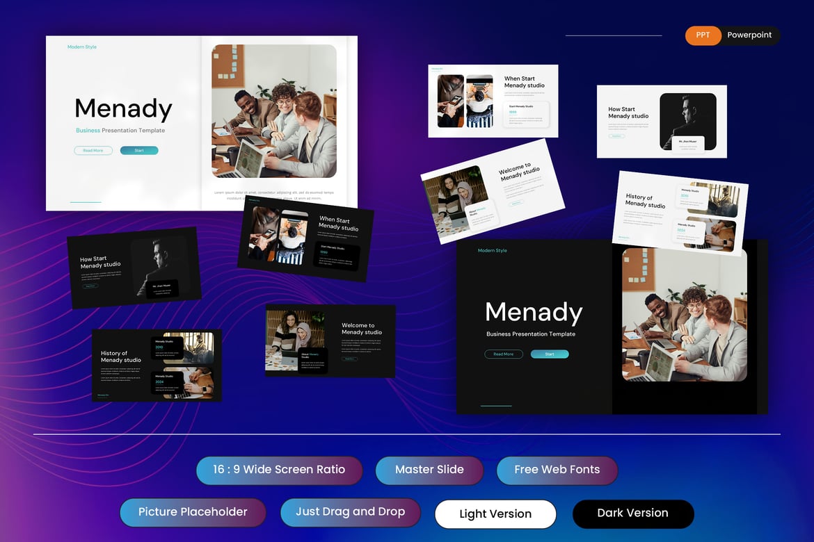Menady - Template PowerPoint Profesional untuk Bisnis Anda