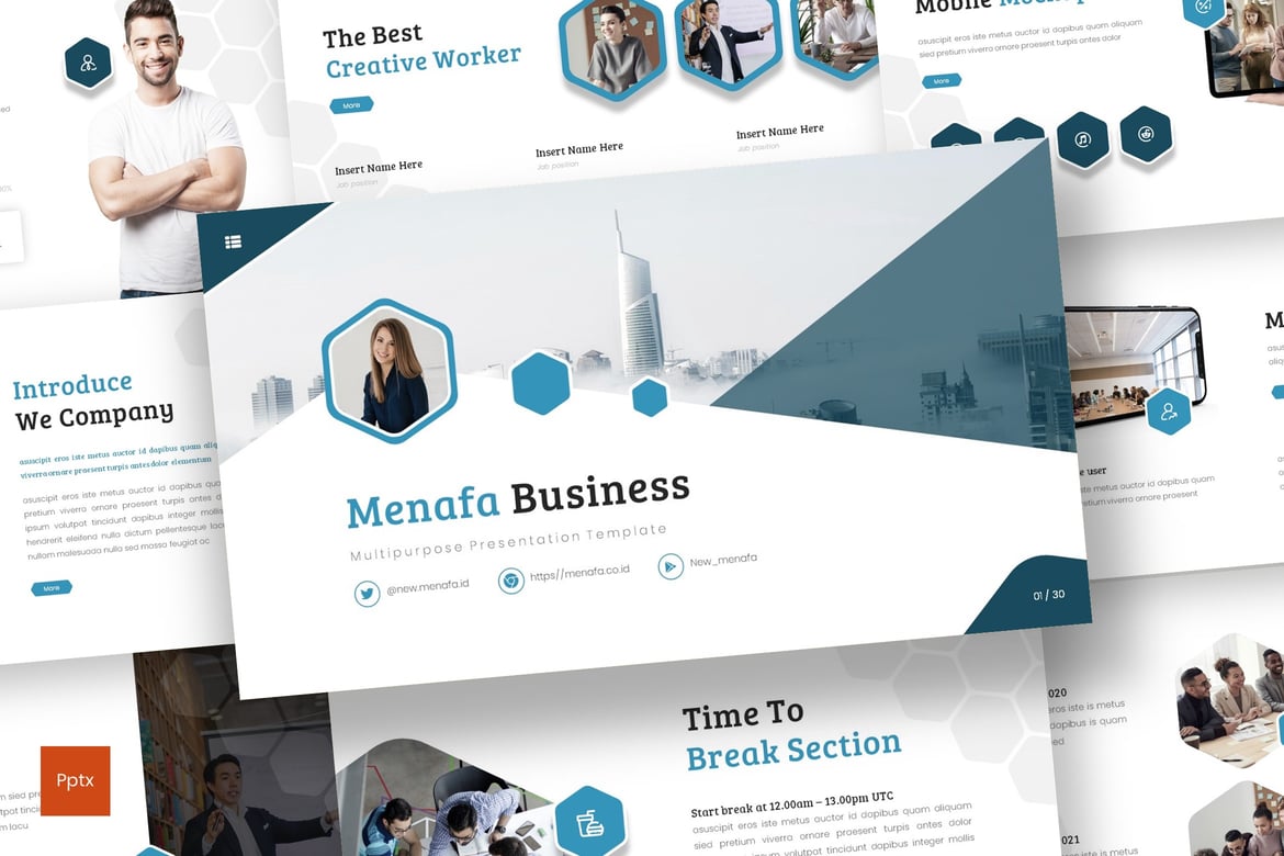 Template Presentasi Powerpoint Menafa - Solusi Kreatif untuk Bisnis Anda