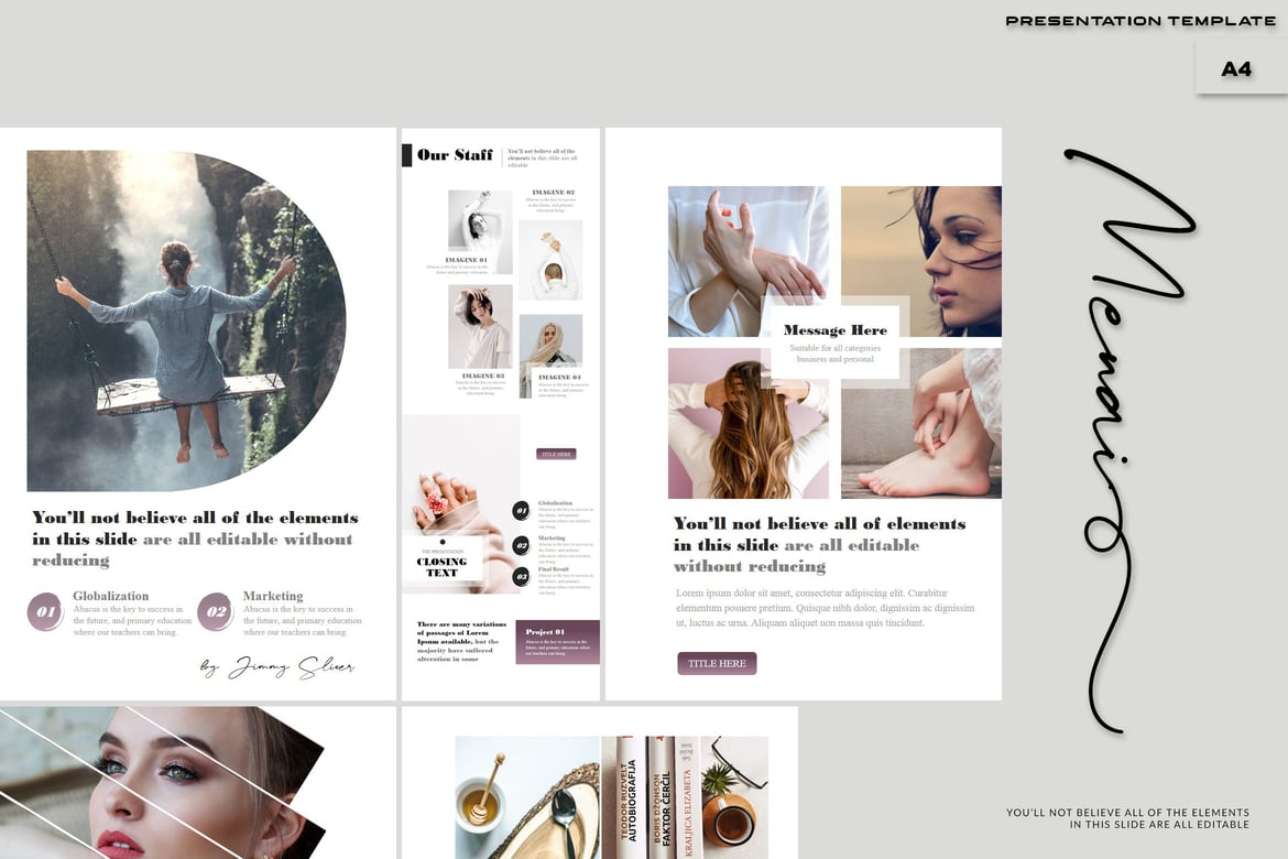 Template PowerPoint Menai A4 yang Kreatif dan Profesional
