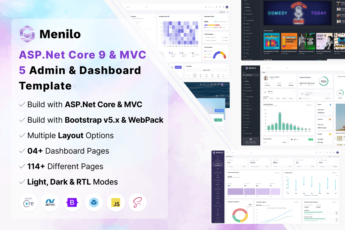 Template Dashboard Admin Menilo - ASP.Net Core MVC yang Elegan dan Responsif