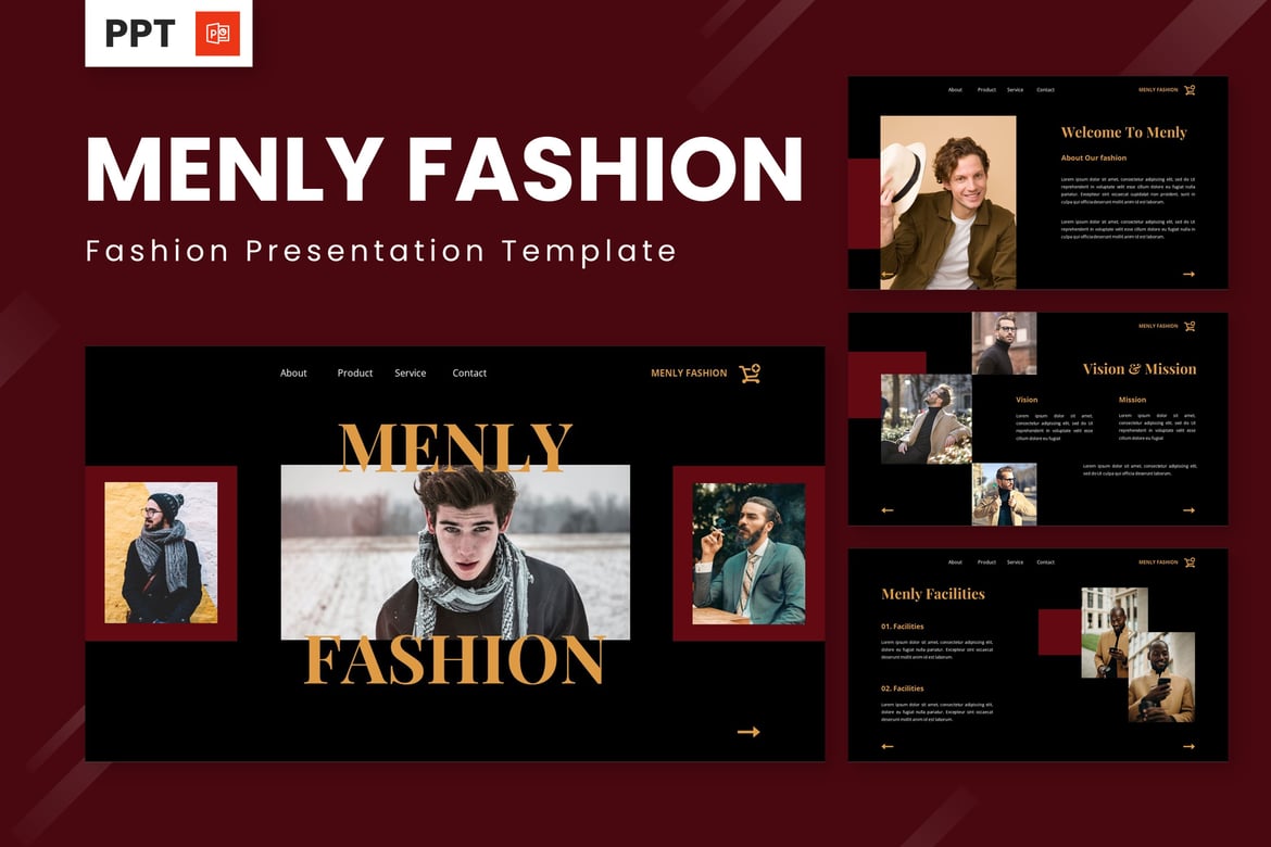 Template Presentasi Fashion Menly - Powerpoint yang Stylish dan Elegan