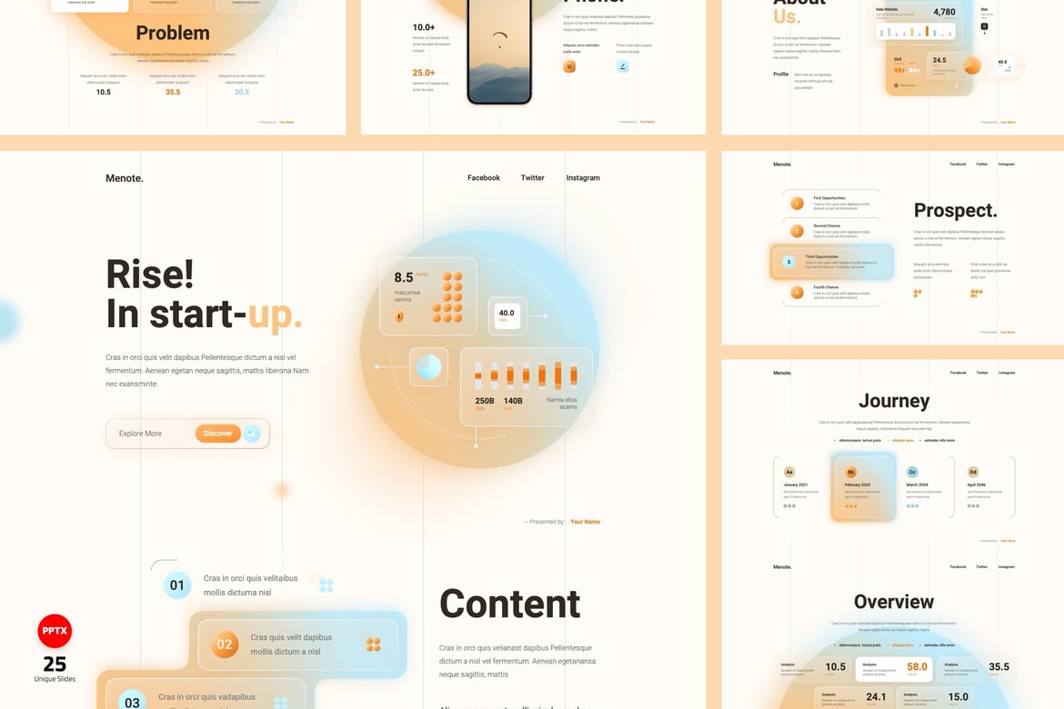 Template PowerPoint Menote - Deck Presentasi Profesional untuk Pendanaan