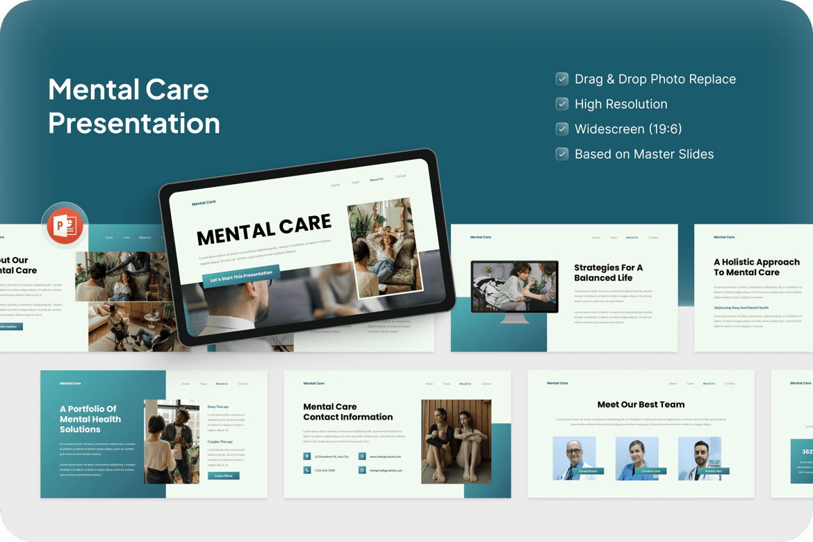Template PowerPoint untuk Presentasi Kesehatan Mental yang Inspiratif