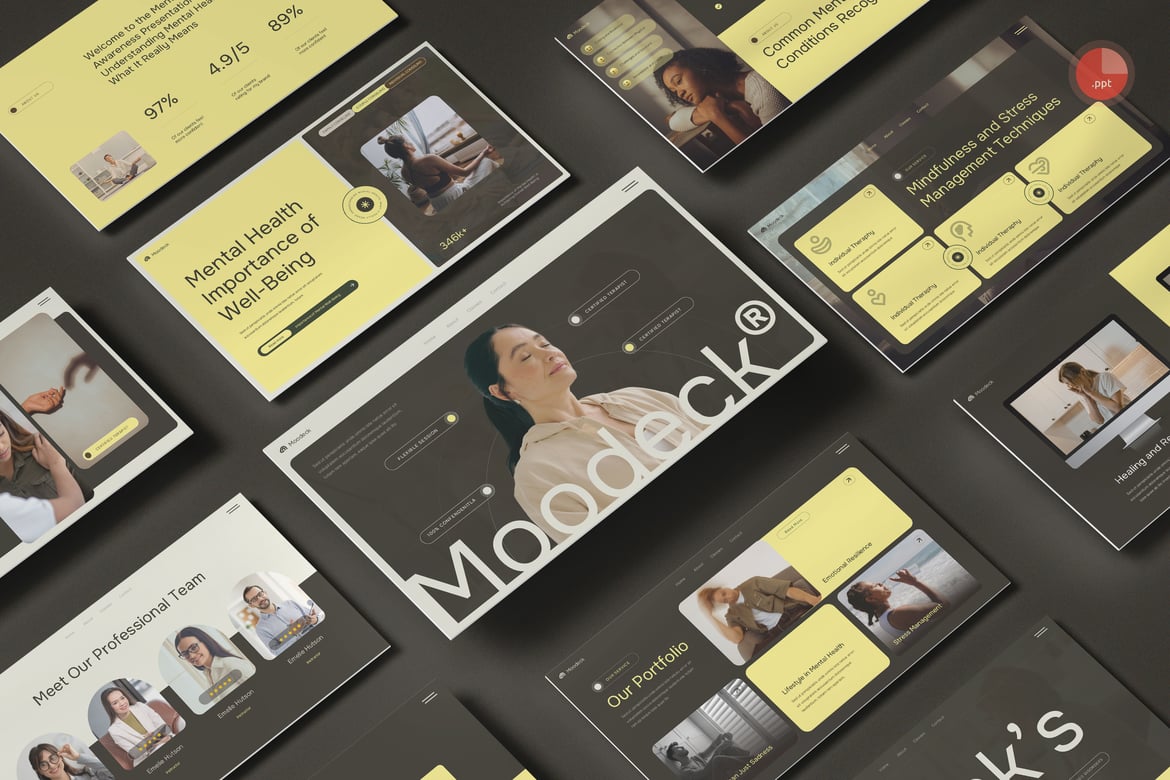 Template Presentasi PowerPoint Mental Health & Psikologi yang Menarik