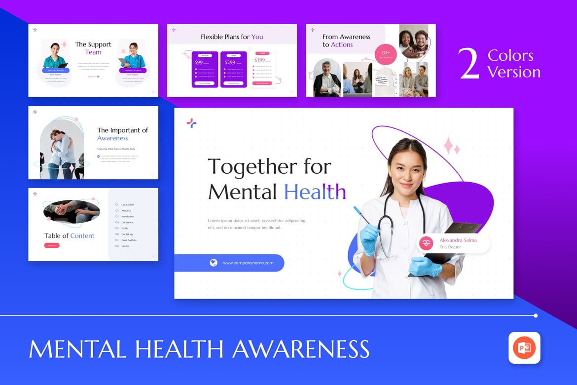 Template Presentasi Kesadaran Kesehatan Mental yang Inspiratif