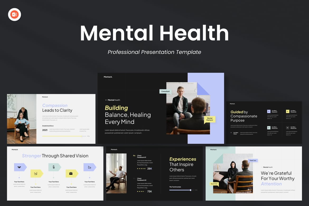Template Presentasi Konsultan Kesehatan Mental yang Profesional