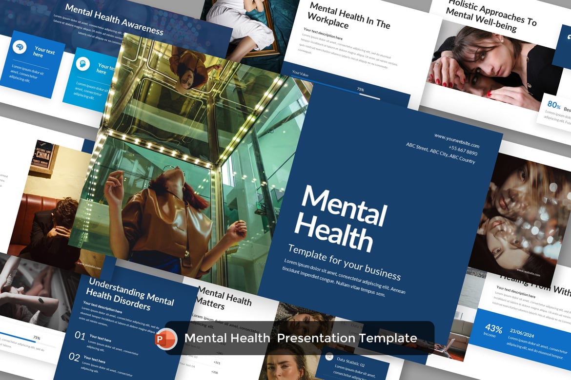 Template PowerPoint Kesehatan Mental yang Menarik dan Profesional