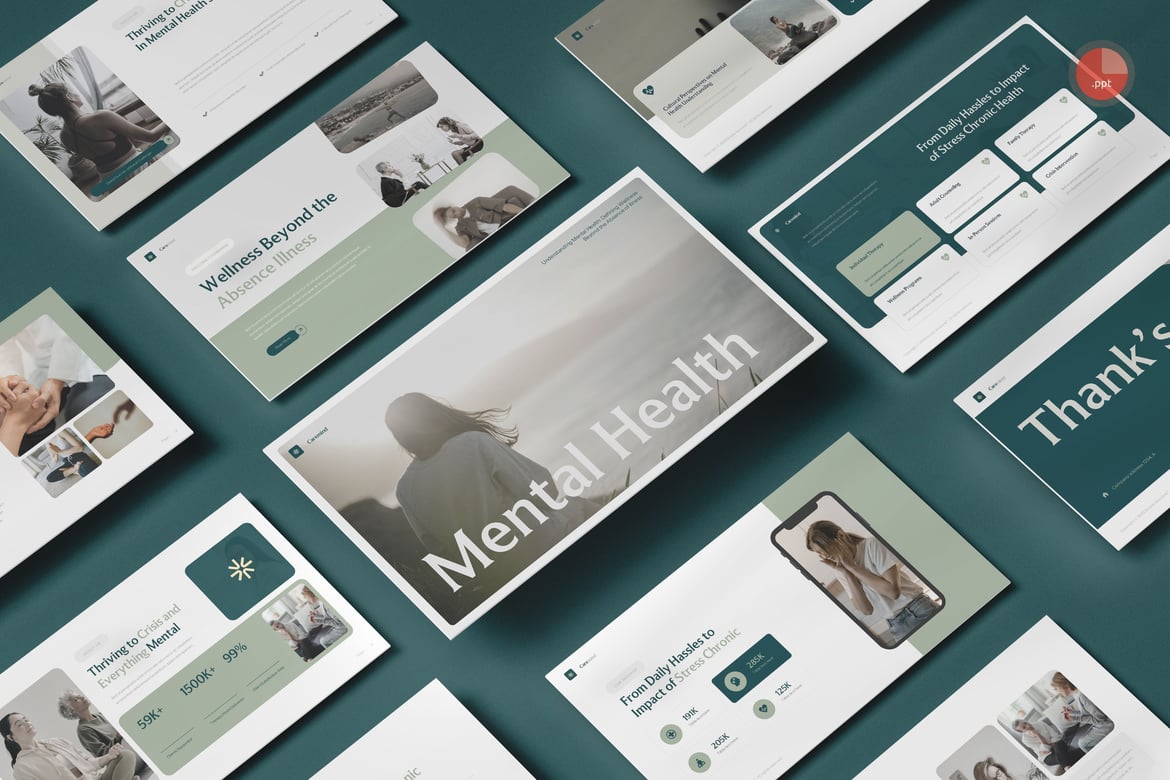 Template Presentasi Kesehatan Mental yang Menarik dan Profesional