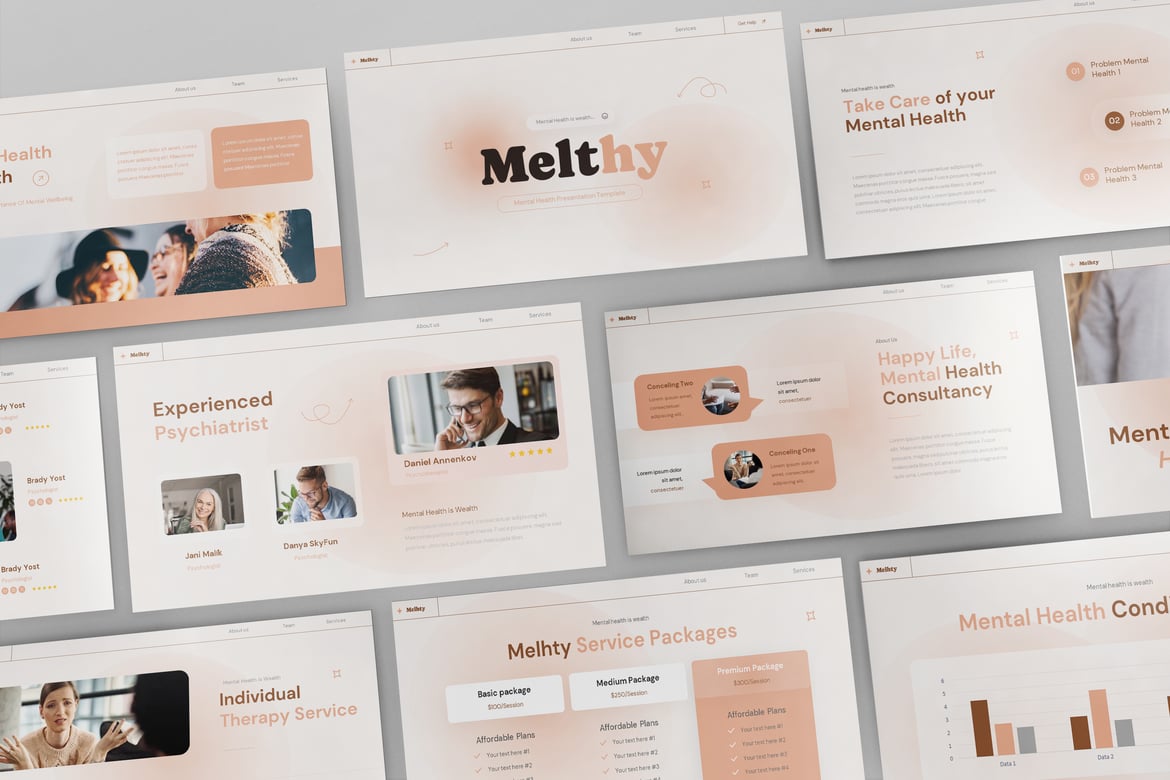 Template Presentasi PowerPoint Kesehatan Mental yang Menarik dan Profesional