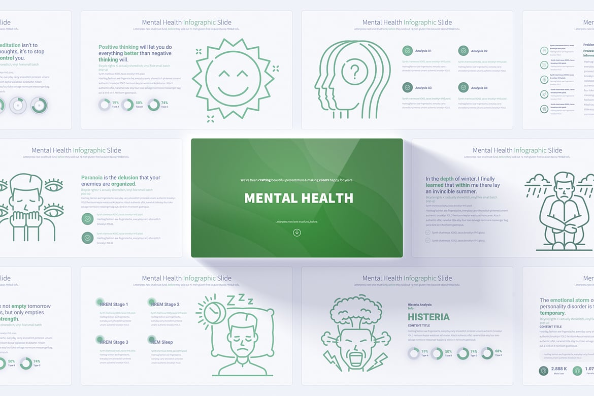 Template Presentasi PowerPoint Kesehatan Mental yang Menarik dan Profesional