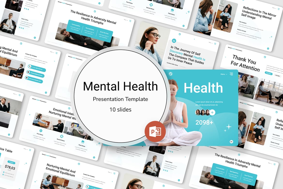 Template PowerPoint Kesehatan Mental yang Menarik