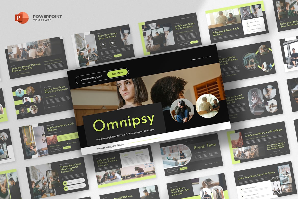 Template Powerpoint Kesehatan Mental yang Profesional dan Menarik